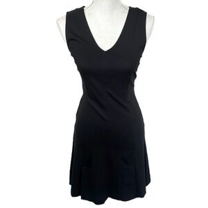 Theory Women's S Canneros Pryor Sleeveless Dress Black Stretch Knit EUC